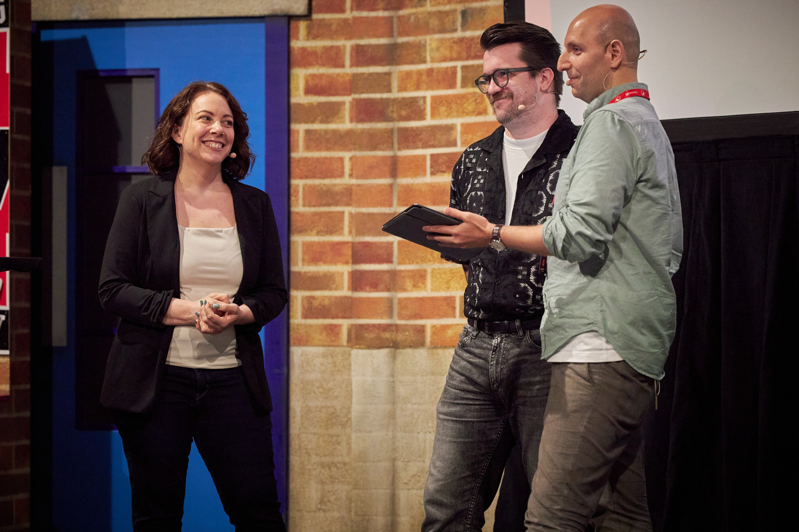 Layla, Vitaly, and I on stage.